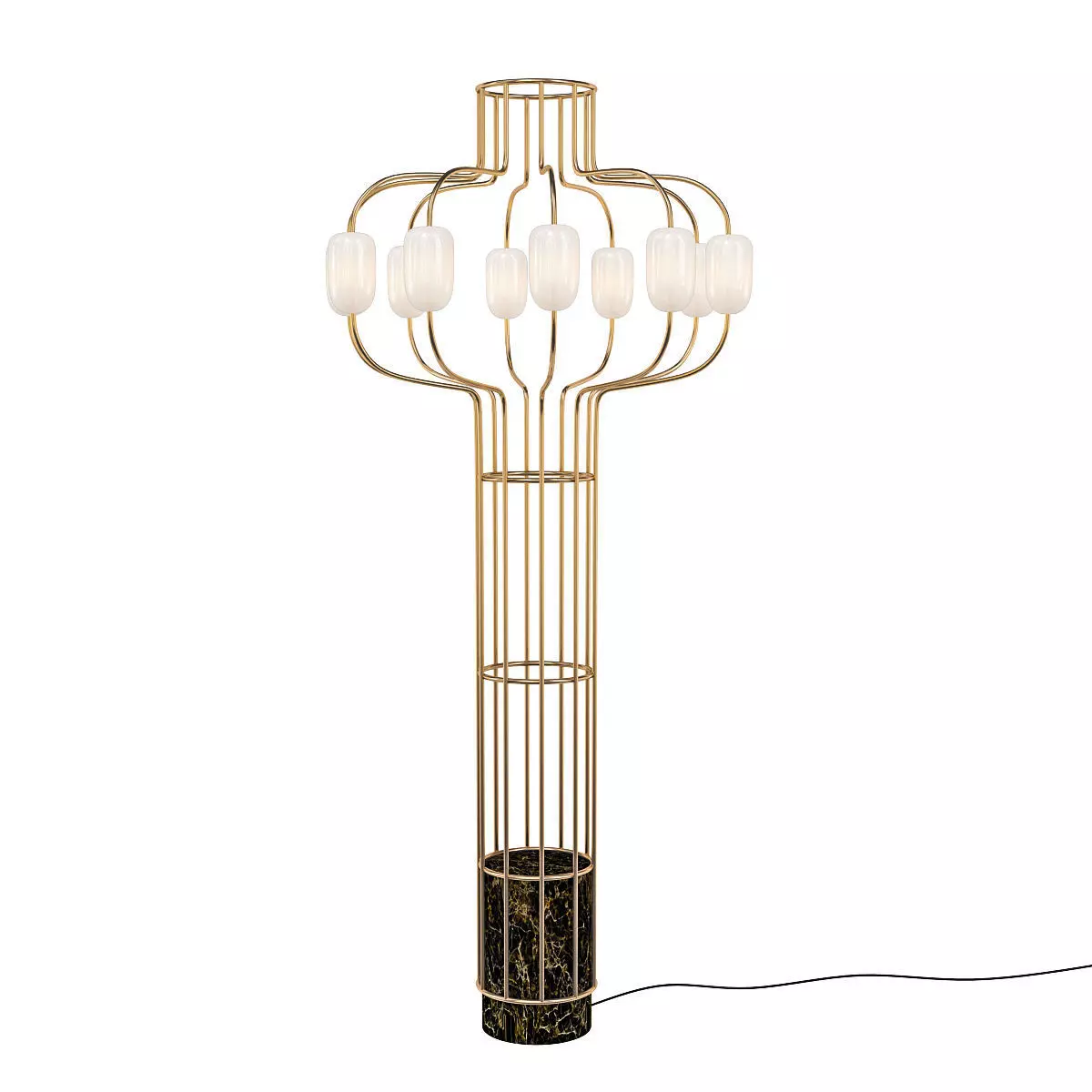 Yeffet floor lamp made of brass and marble 3D model