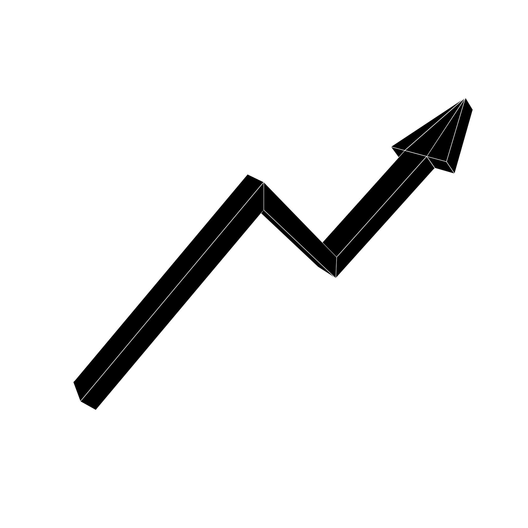 Growth Arrow Symbol v1 002 Low-poly 3D model_4