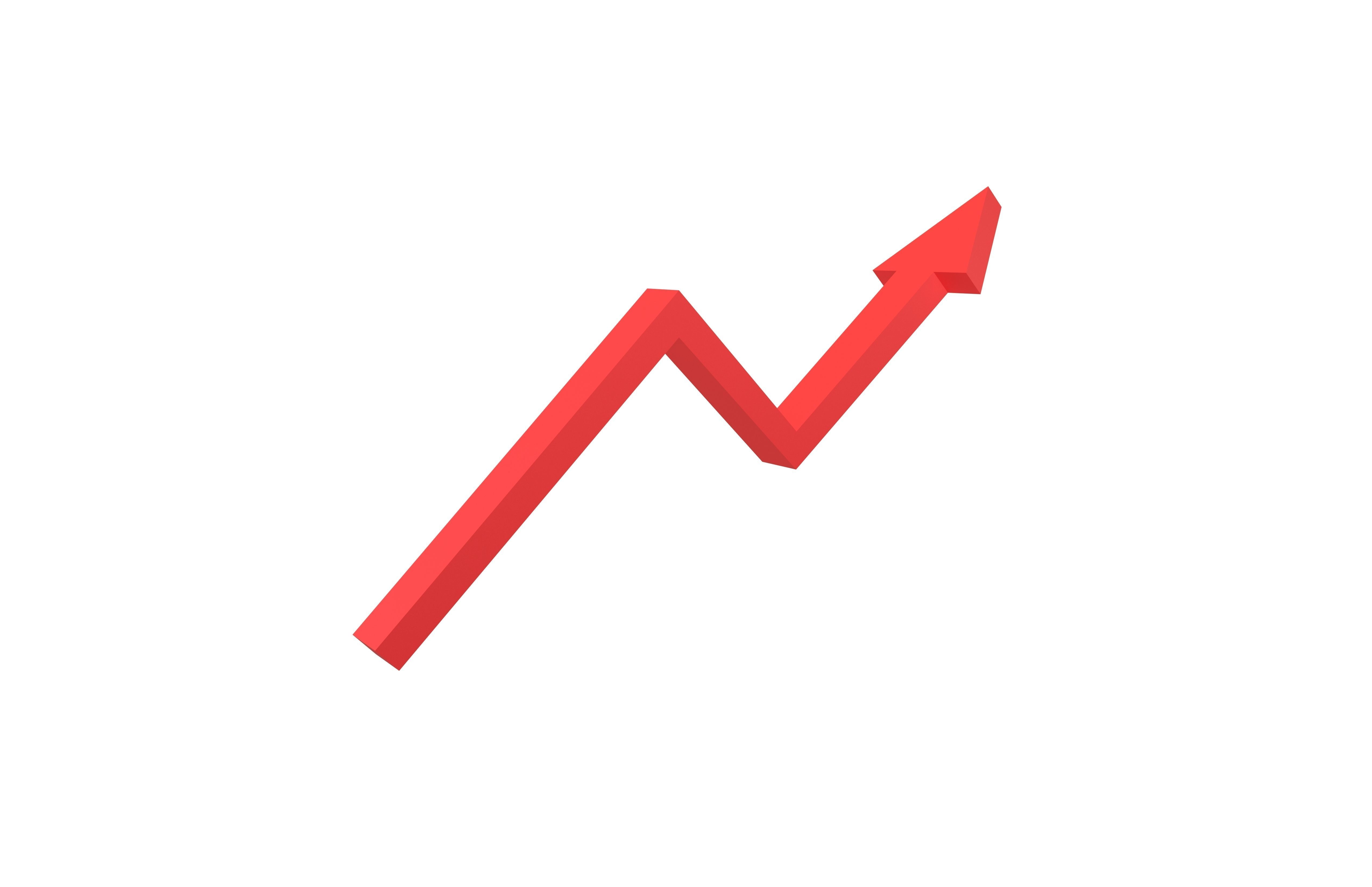 Growth Arrow Symbol v1 002 Low-poly 3D model_1