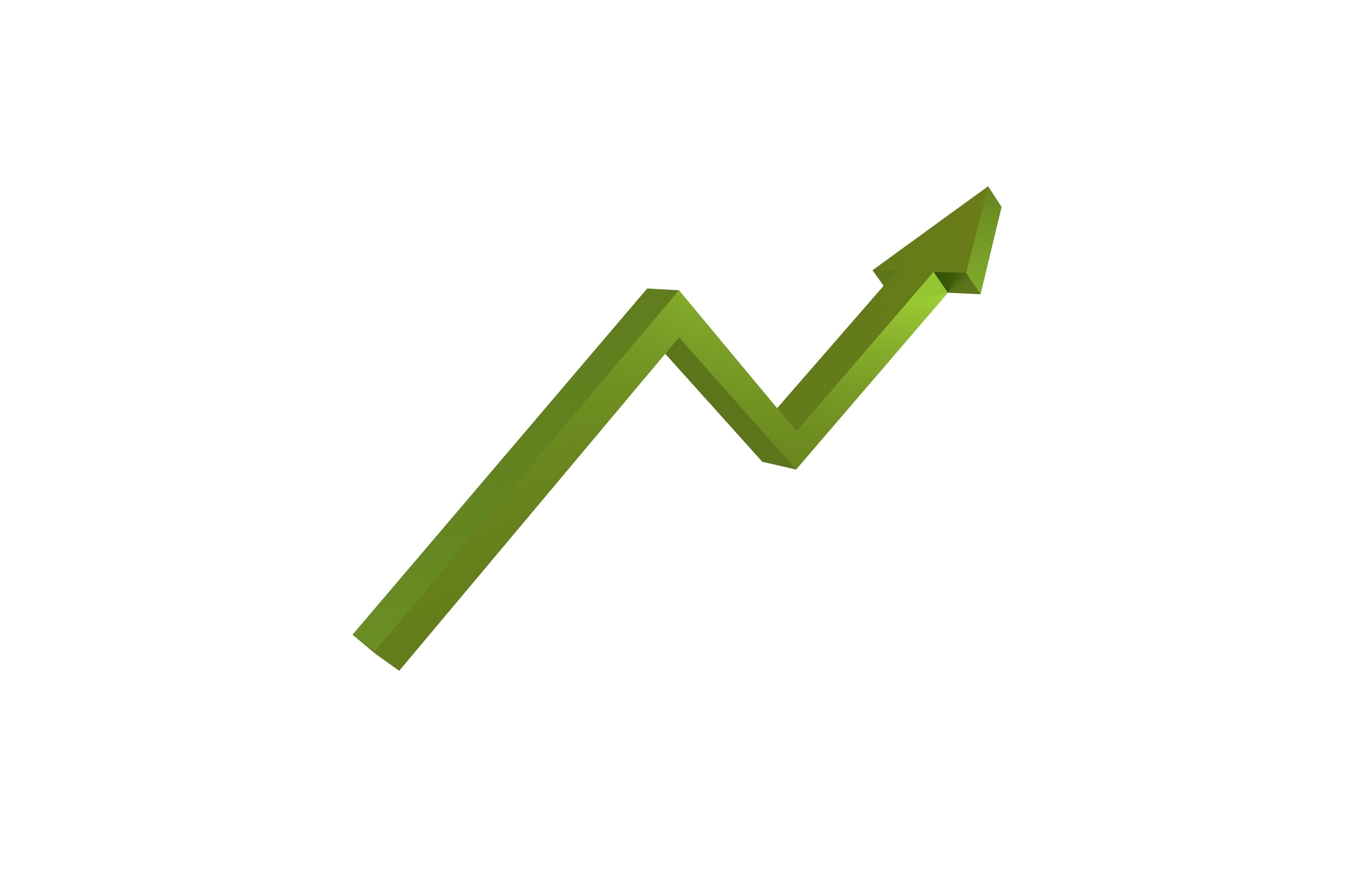 Growth Arrow Symbol v1 003 Low-poly 3D model_1
