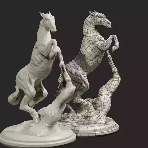 Low Poly Horse Statue