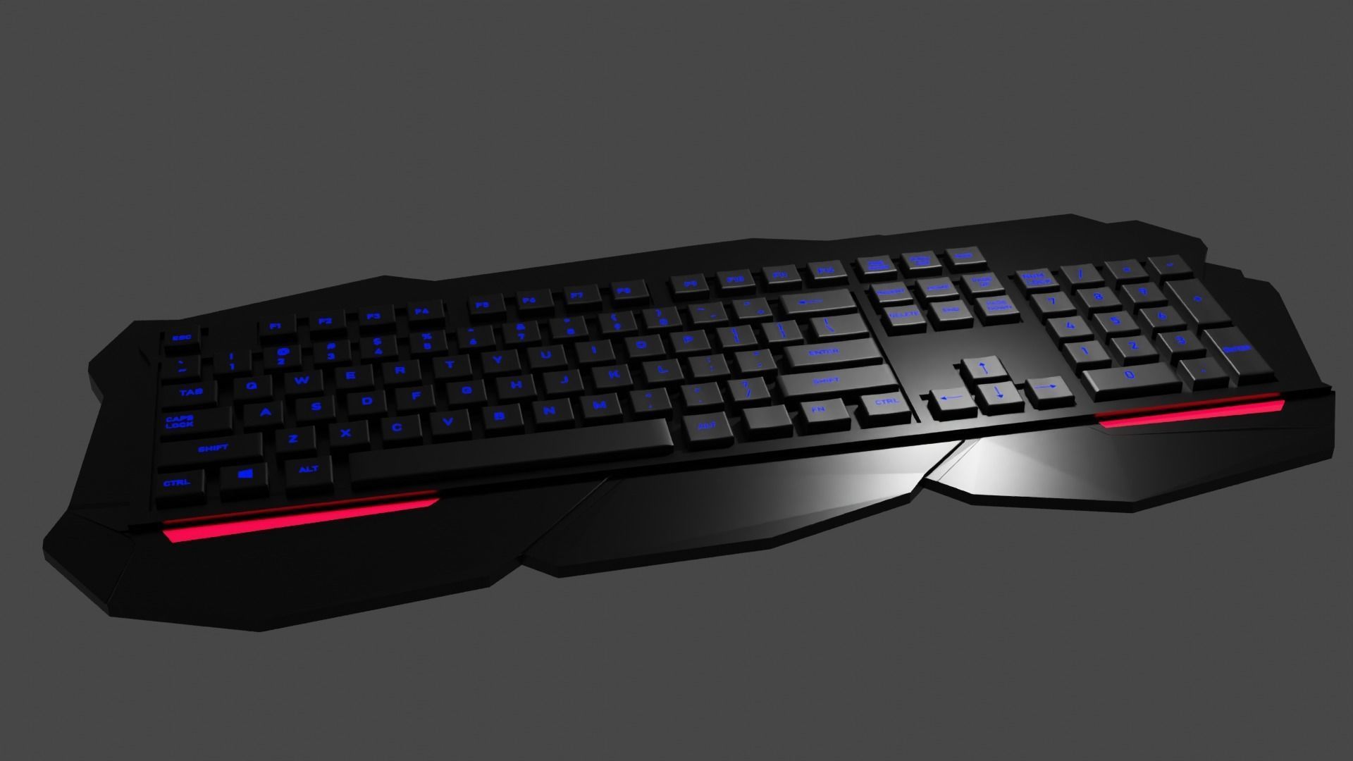 RGB KEYBORD Low-poly 3D model_2