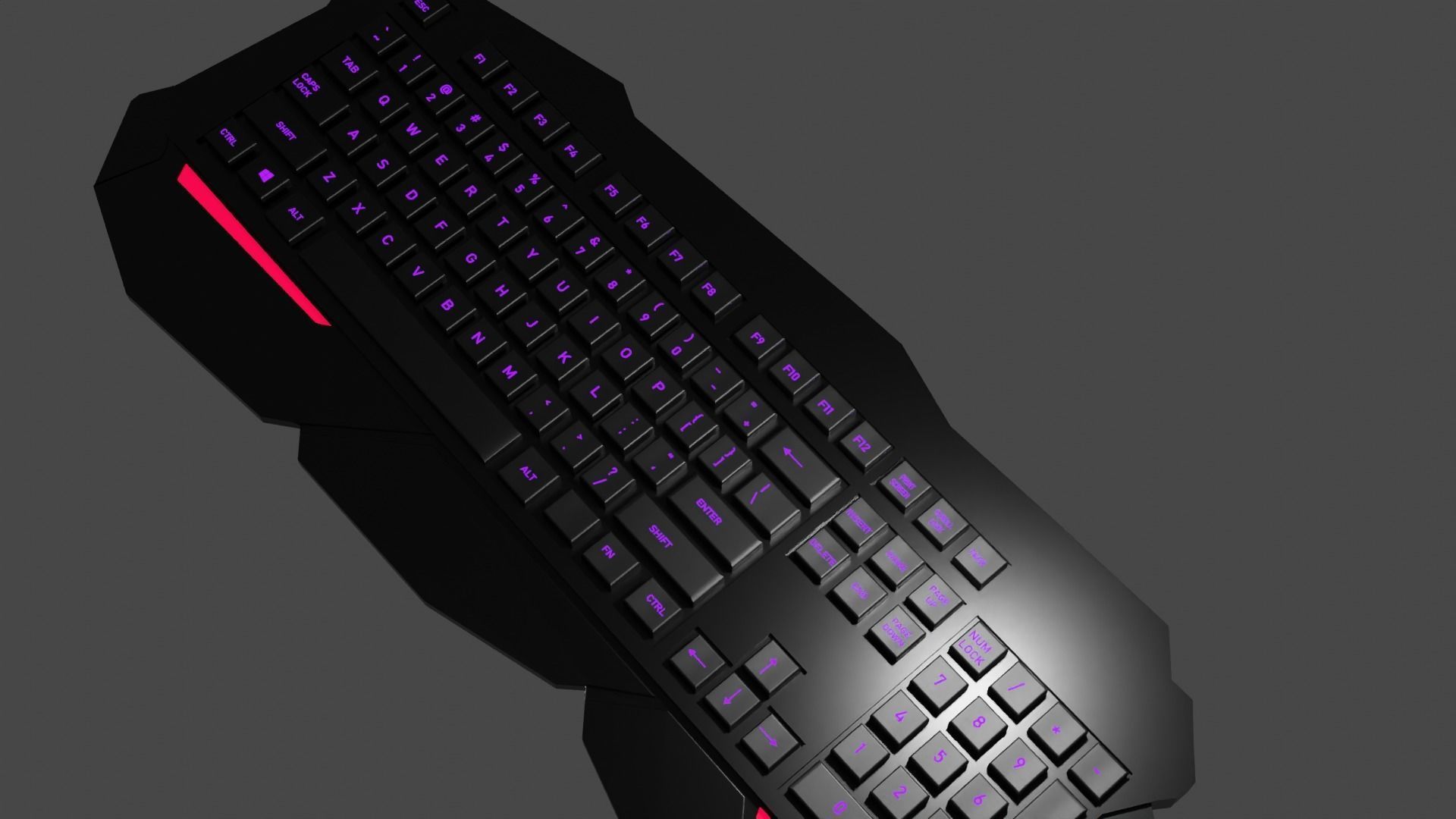 RGB KEYBORD Low-poly 3D model_3