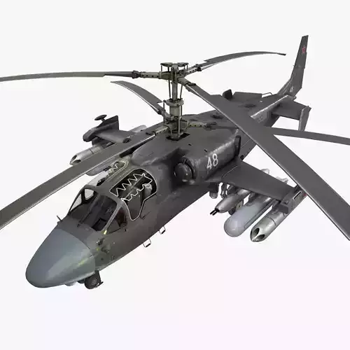 Kamov Ka-52 Alligator Dark Static Low-poly 3D model