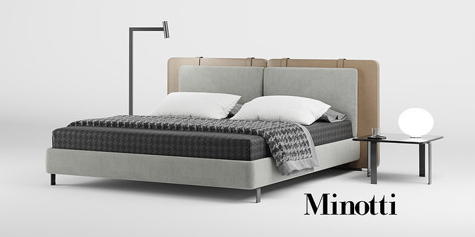 Minotti Tatlin Soft Bed 3D model | CGTrader