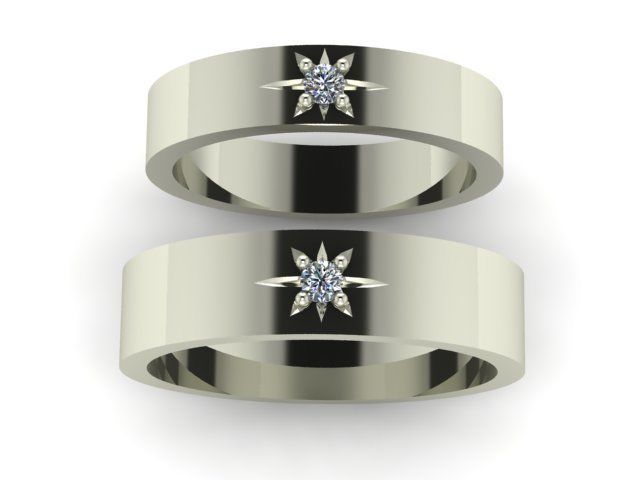 Rings Wedding Diamond 3D print model_1