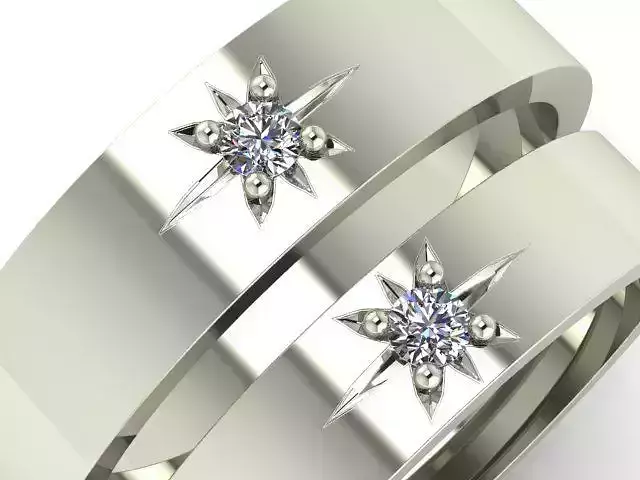 Rings Wedding Diamond 3D print model