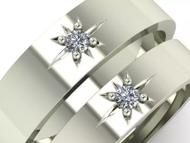 Rings Wedding Diamond 3D print model_0