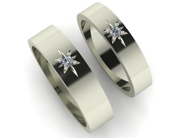 Rings Wedding Diamond 3D print model_2