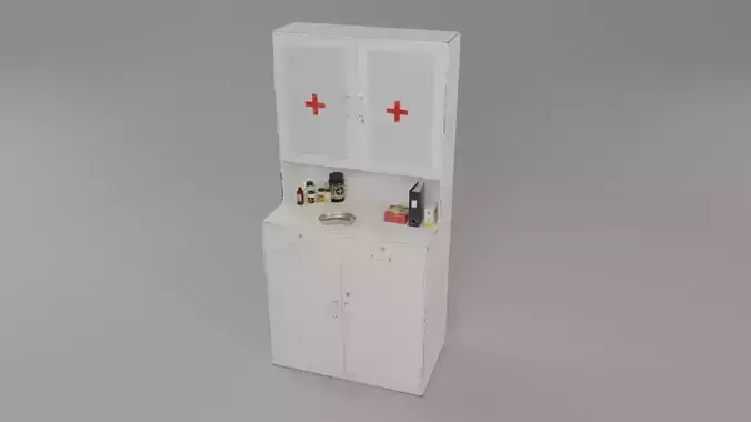 Hospital Cabinet - Low Poly Low-poly 3D model