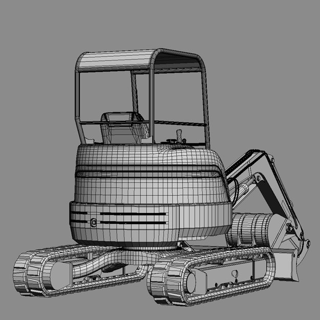 Mini Excavator Hitachi EX50U 3D model_5