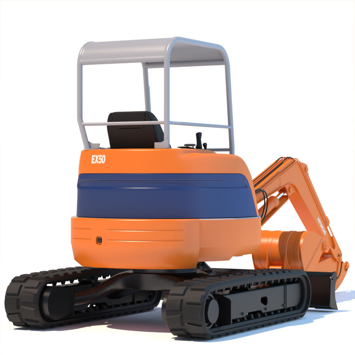 Mini Excavator Hitachi EX50U 3D model_2