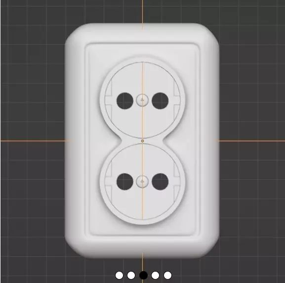 Power socked 3D Blender Free 3D model