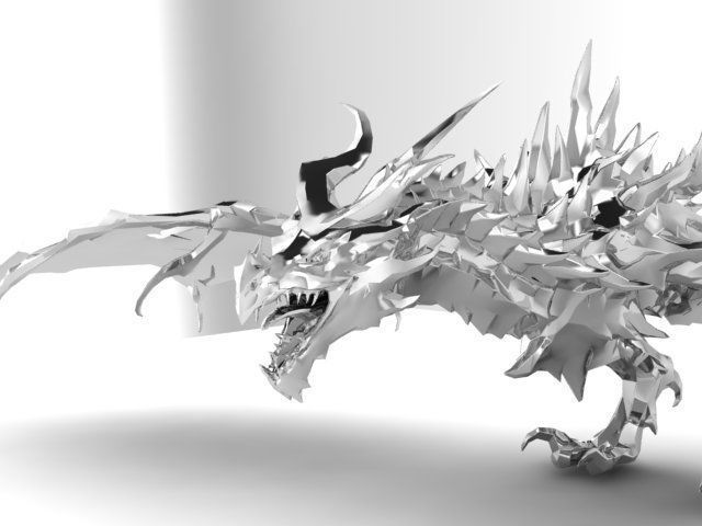 Sculpture Dragon 3D print model_3