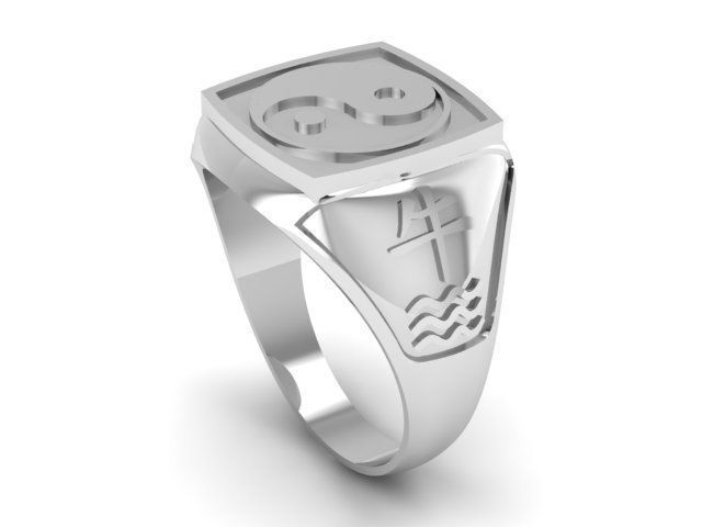 Ring Yin-yang 3D print model_3