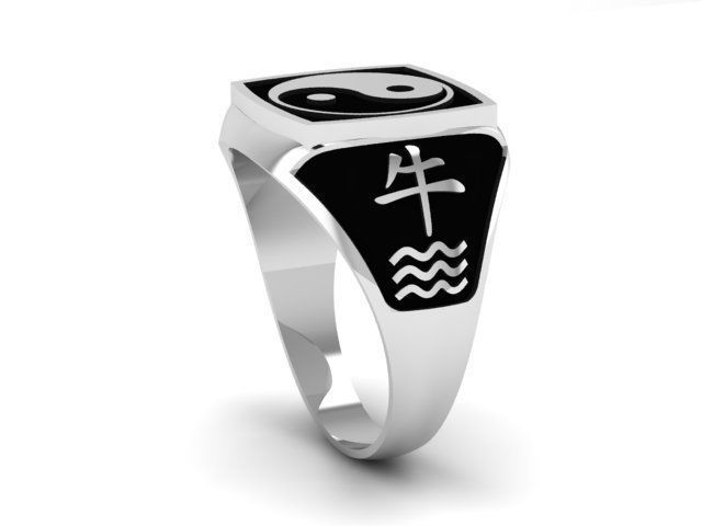 Ring Yin-yang 3D print model_2