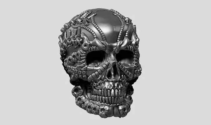 skull robot head a35 3D print model