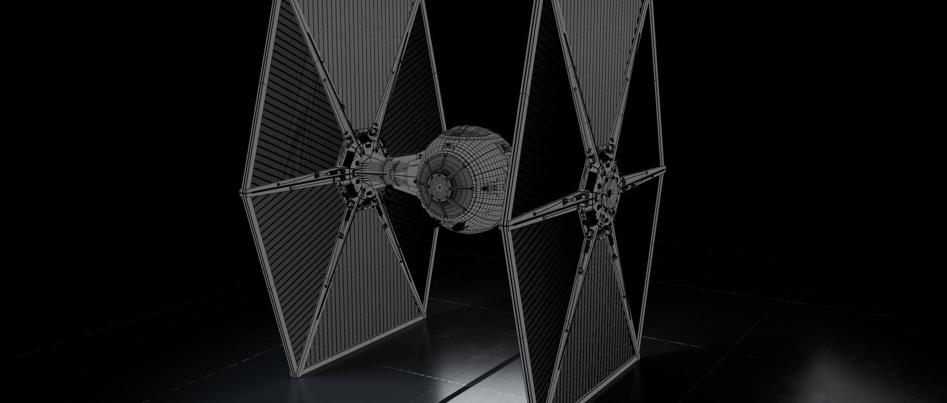 TIE starfighter Star Wars 3D model_2