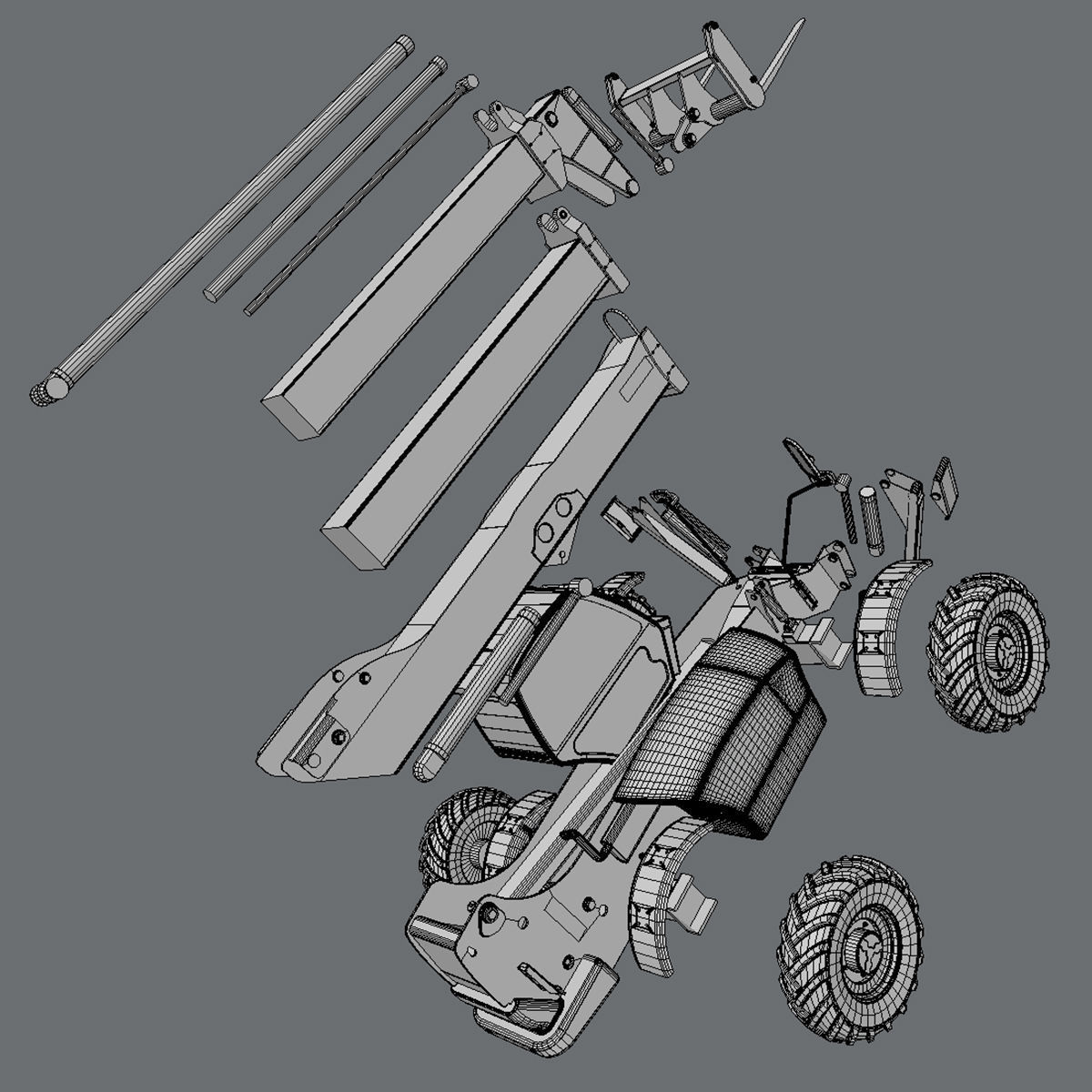 Telehandler JCB 540 3D model_10