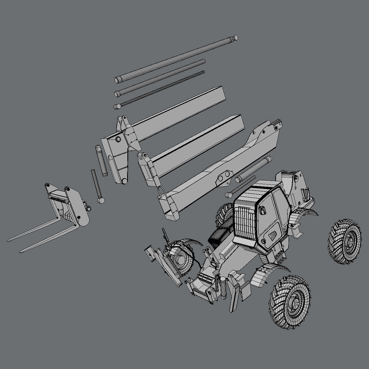 Telehandler JCB 540 3D model_9