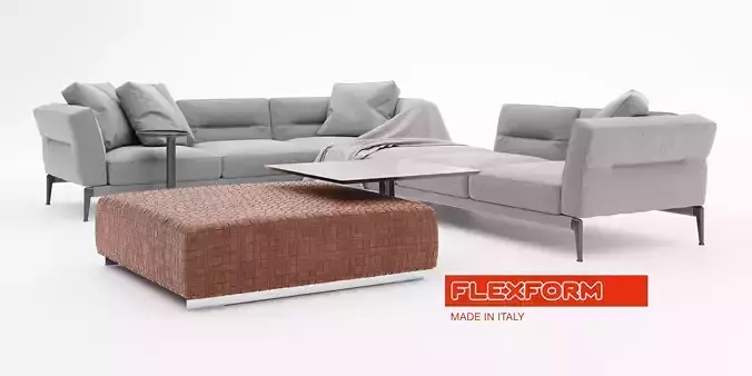Flexform Adda Sofa And Chair Composition 7 assets in total 3D model