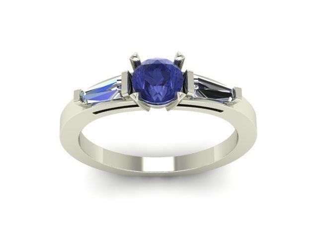 Ring Tanzanite Sapphire 3D print model_4