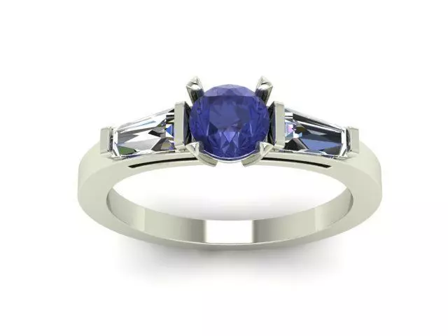Ring Tanzanite Sapphire 3D print model_0