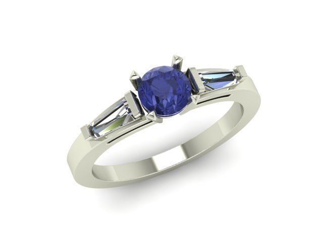Ring Tanzanite Sapphire 3D print model_2