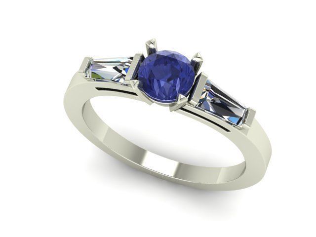 Ring Tanzanite Sapphire 3D print model_1