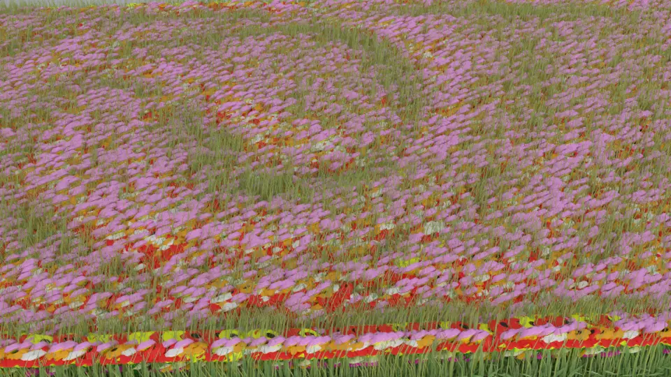 3d flower meadow Free 3D model