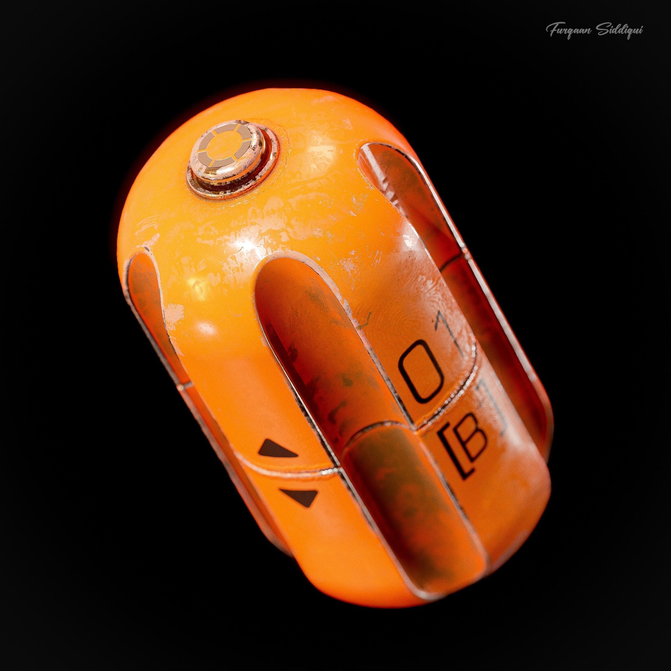 Sci-fi Smoke Capsule Grenade Low-poly 3D model_3