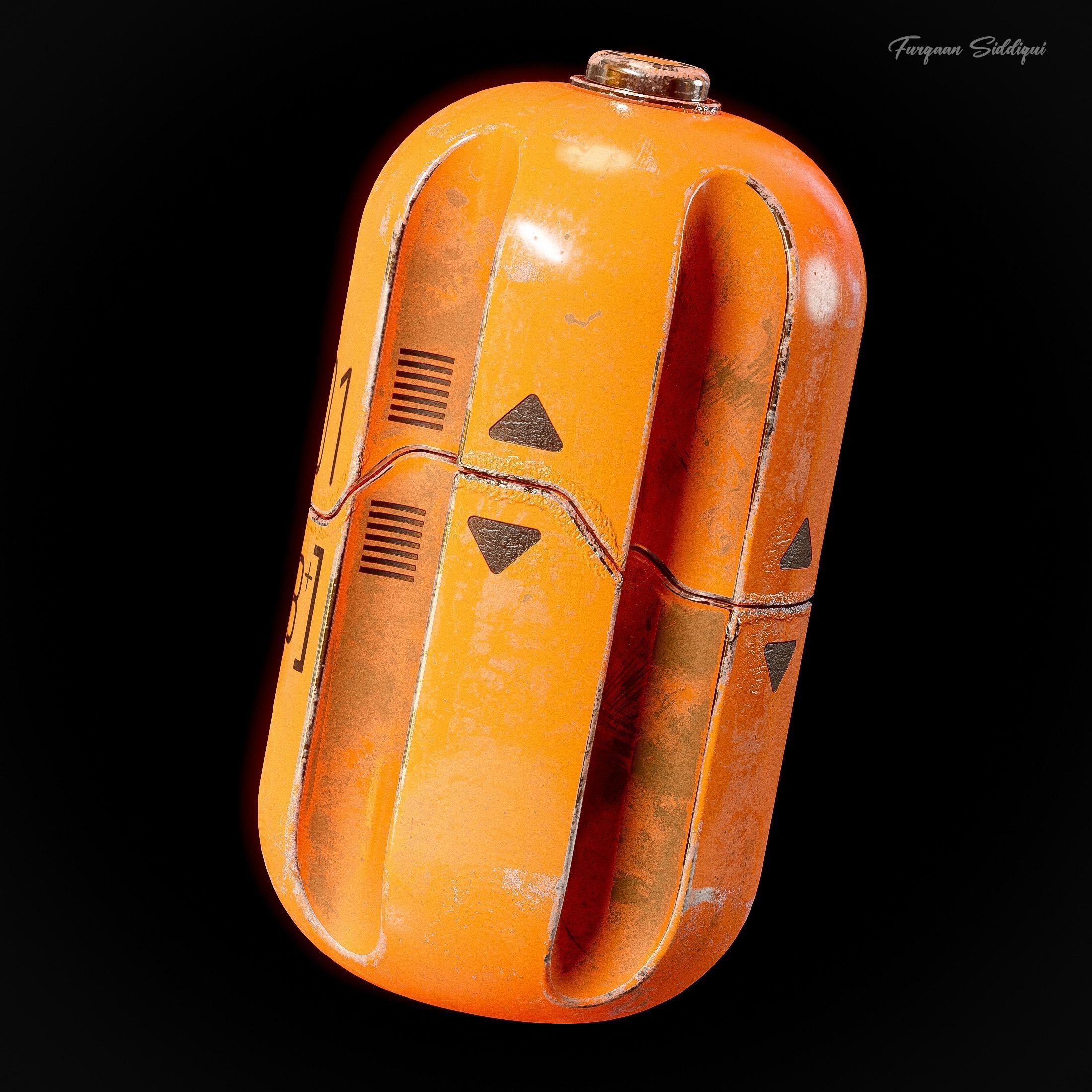 Sci-fi Smoke Capsule Grenade Low-poly 3D model_2