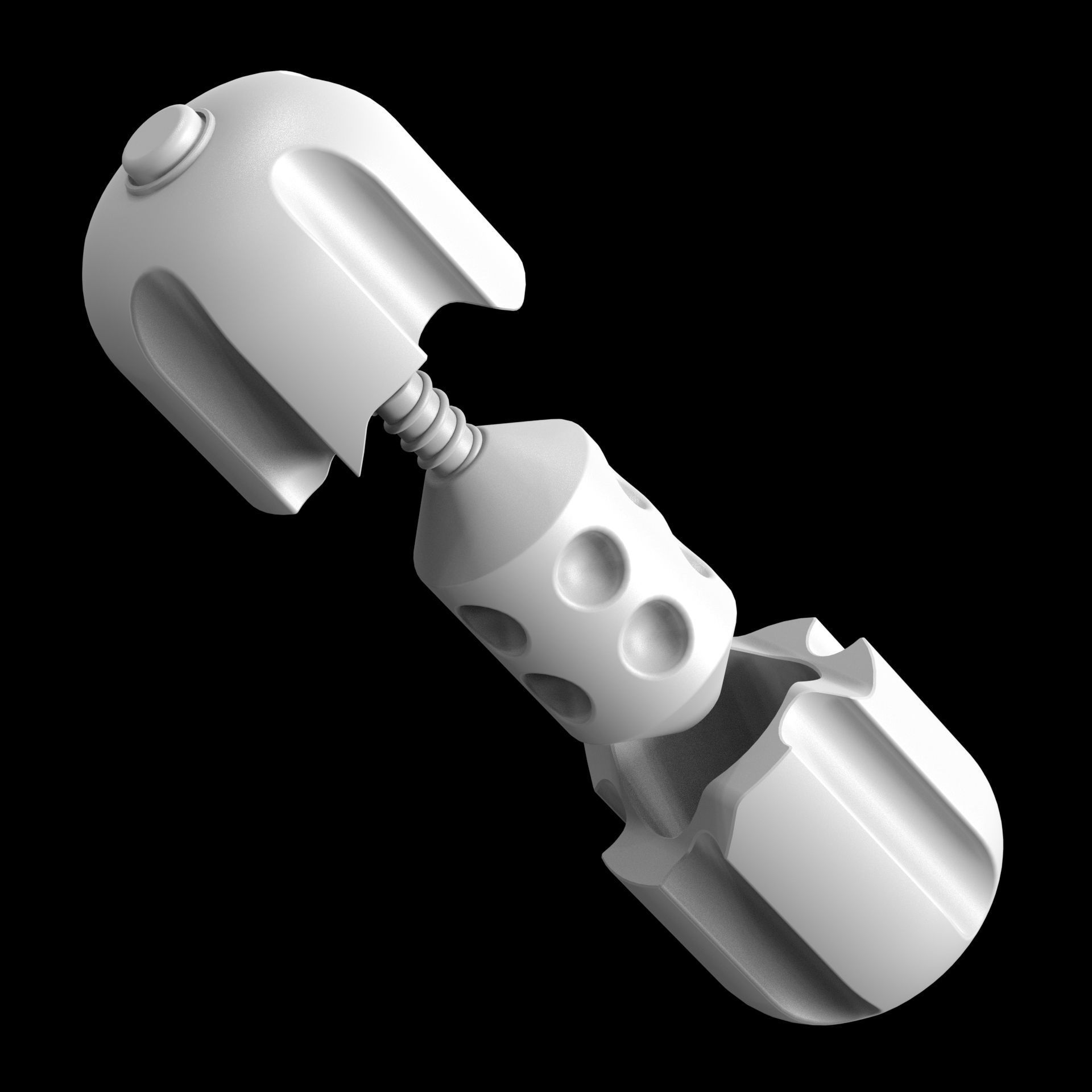 Sci-fi Smoke Capsule Grenade Low-poly 3D model_7