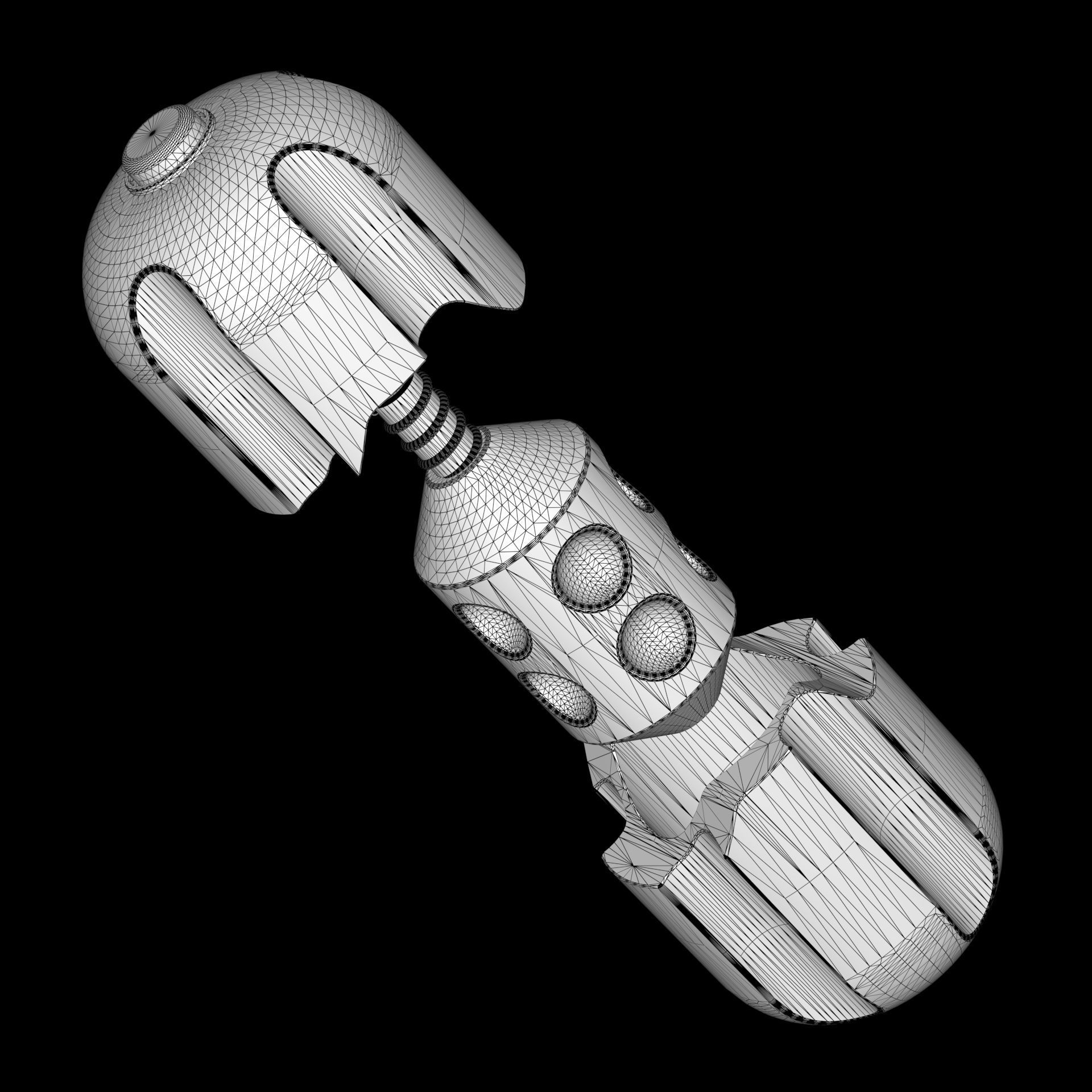 Sci-fi Smoke Capsule Grenade Low-poly 3D model_8