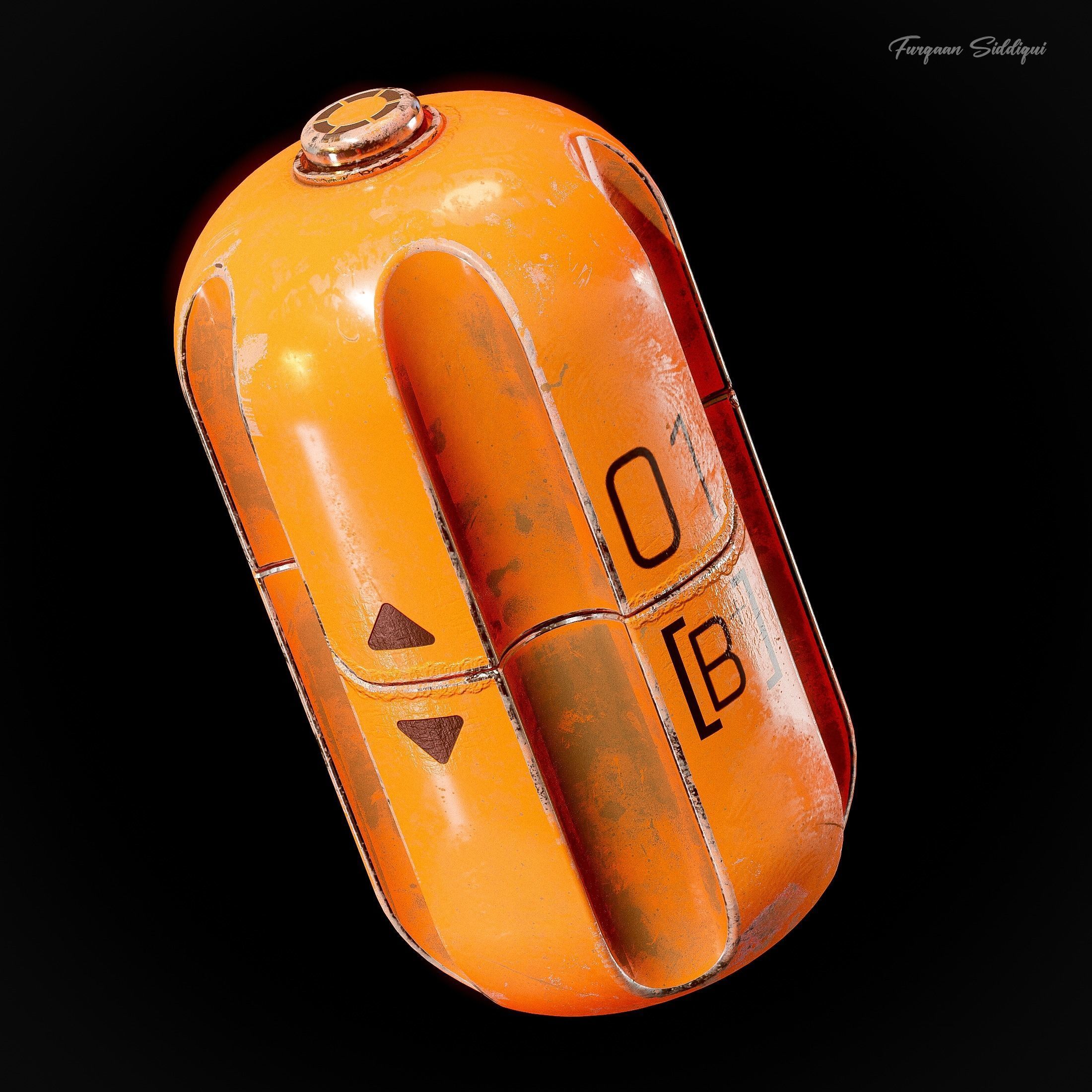 Sci-fi Smoke Capsule Grenade Low-poly 3D model_1