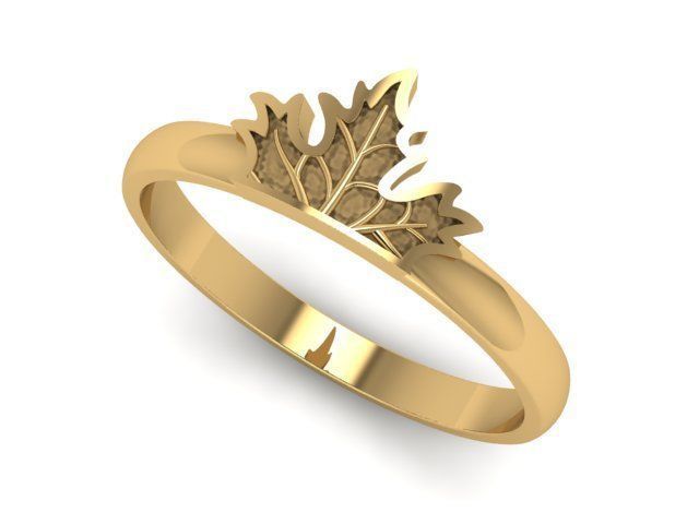 Ring Maple Leaf 3D print model_1