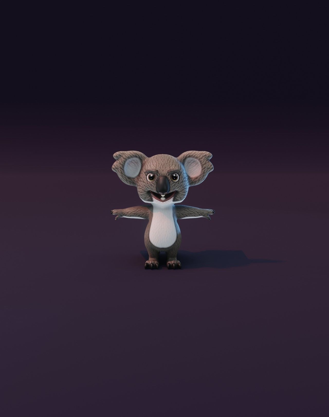 Cartoon Koala Rigged 3D Model Low-poly 3D model_4