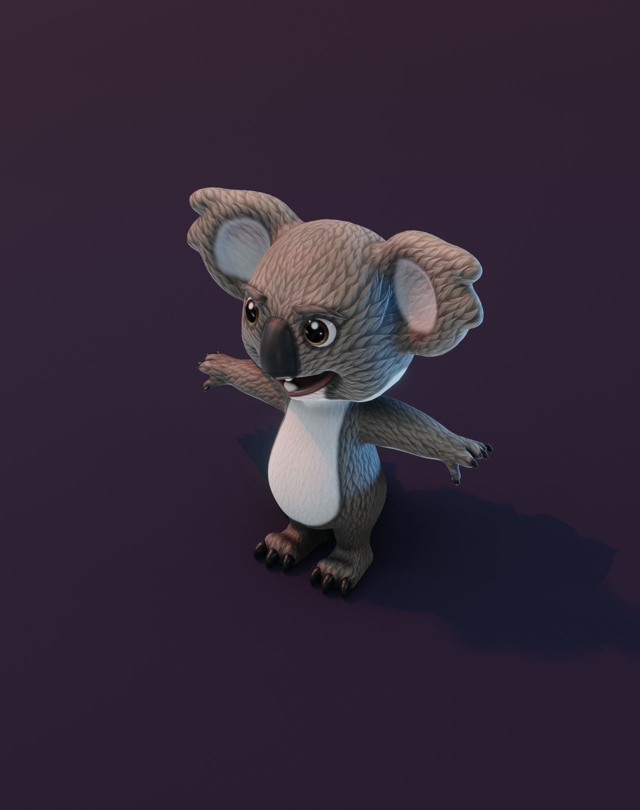 Cartoon Koala Rigged 3D Model Low-poly 3D model_3
