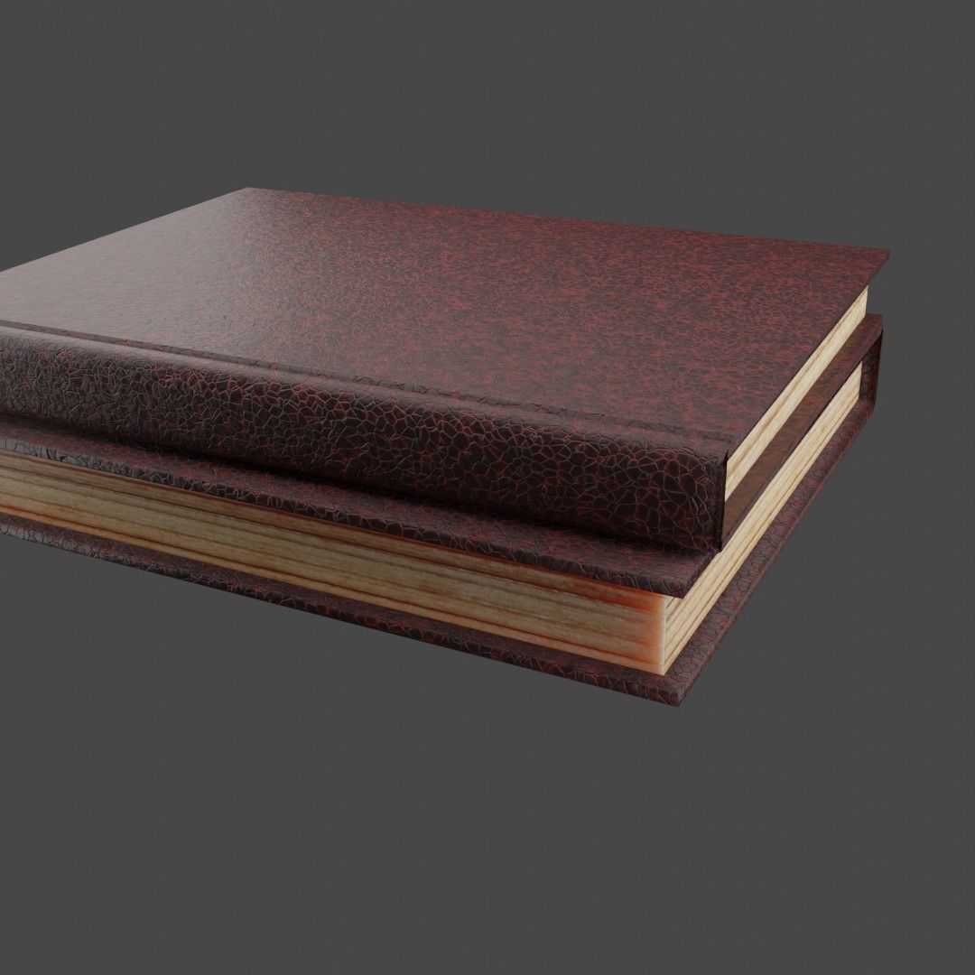 Leather books Free low-poly 3D model_2