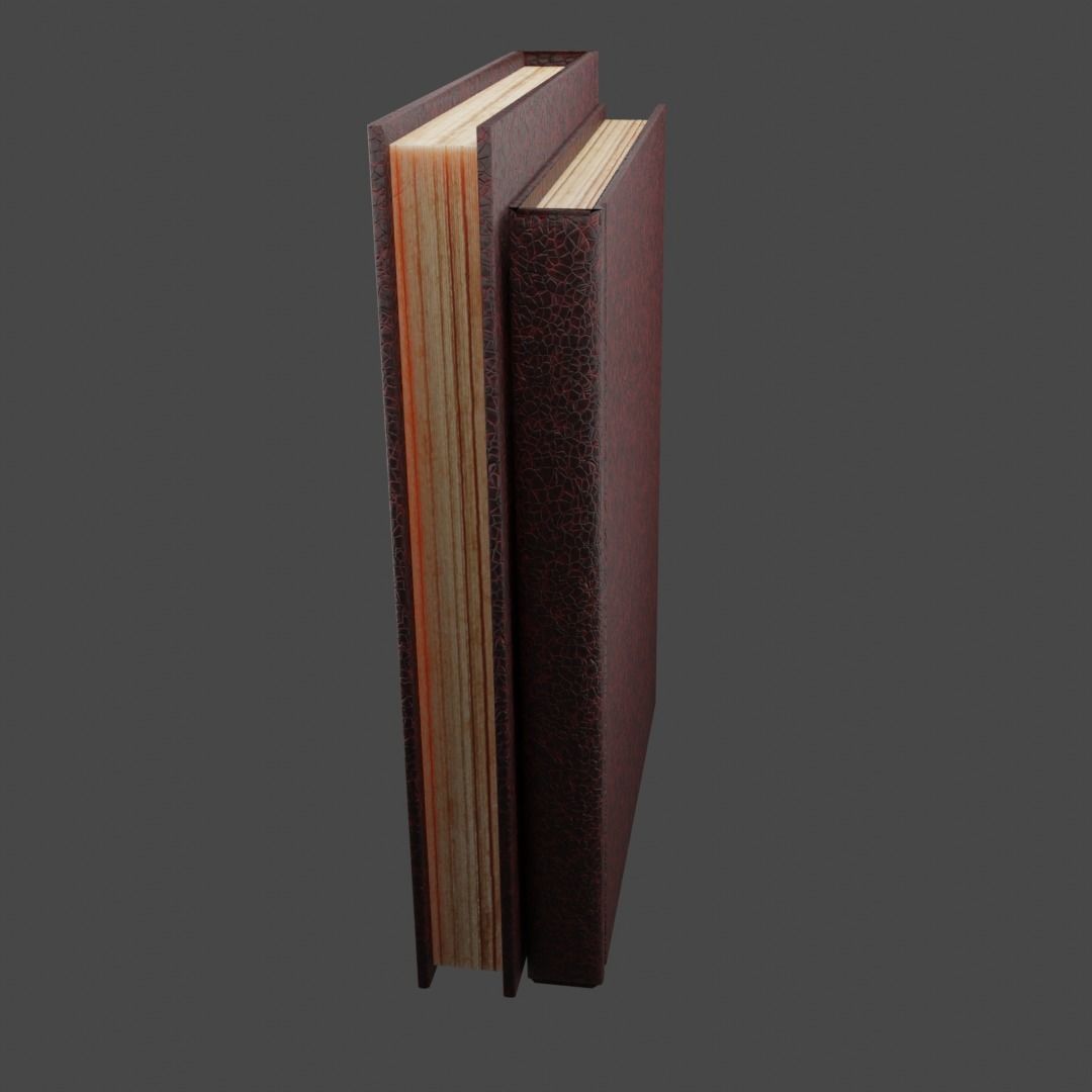 Leather books Free low-poly 3D model_1