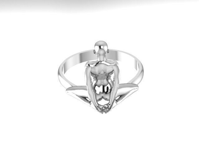 Ring Girl Naked Sculpture 3D print model_2