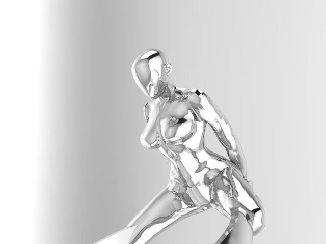 Ring Girl Naked Sculpture 3D print model_7