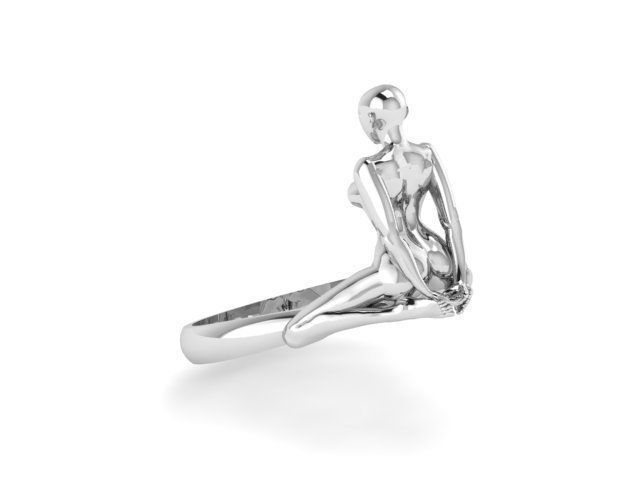 Ring Girl Naked Sculpture 3D print model_8