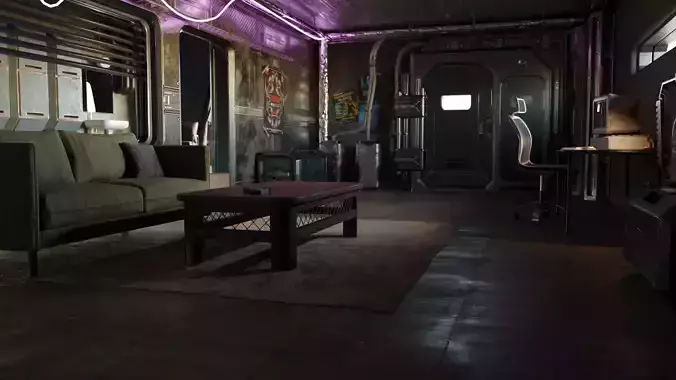 Cyberpunk Apartment Scene v10 3D model