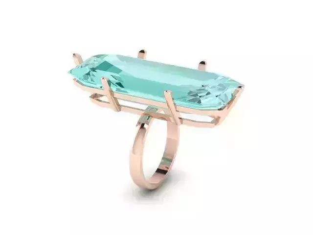 Ring Aquamarine 3D print model