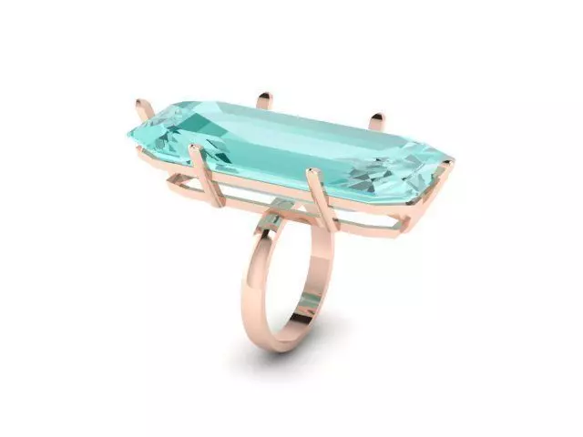 Ring Aquamarine 3D print model_0