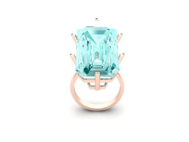 Ring Aquamarine 3D print model_1