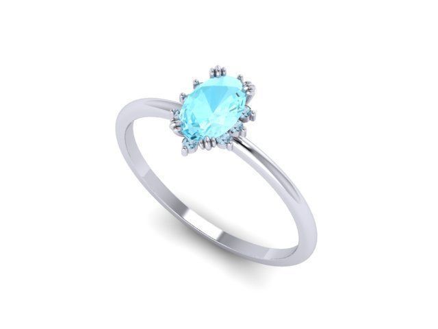 Ring Aquamarine 3D print model_1