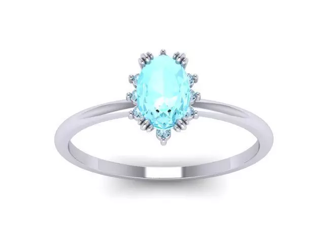 Ring Aquamarine 3D print model_0