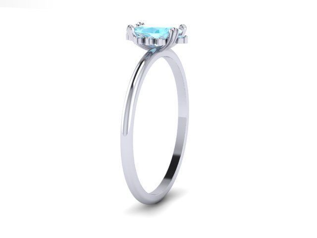 Ring Aquamarine 3D print model_2